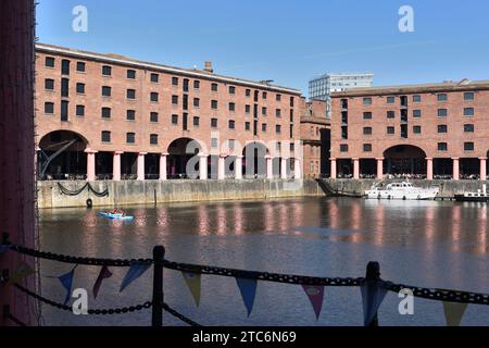 Royal Albert Dock (1846) Historic Dock Buildings & Warehouses designed by Jesse Hartley & Philip Hardwick on Pier Head Liverpool  England UK Stock Photo