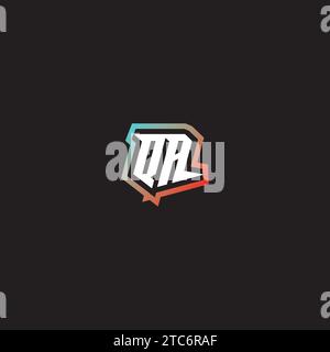 QA letter combination cool logo esport initial and cool color gradattion ideas Stock Vector