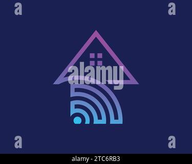 Real estate home wifi logo Stock Vector