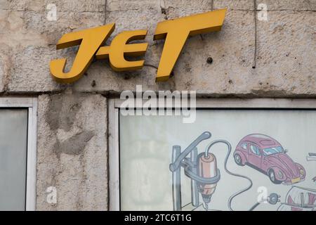 Lyon , France - 11 07 2023 : jet modelisme logo sign model making and text wall facade children toy and small car collector vintage brand Stock Photo