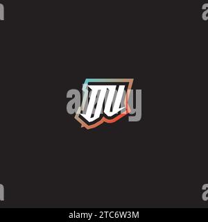 OV letter combination cool logo esport initial and cool color gradattion ideas Stock Vector
