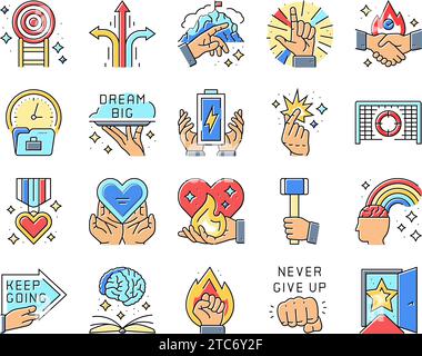 motivation succes challenge icons set vector Stock Vector Image & Art ...