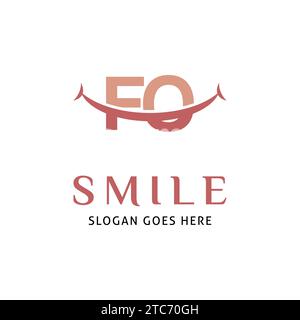 Initial Letter FO Smile Icon Vector Logo Template Illustration Design Stock Vector