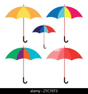 Vector umbrella icon flat design. Stock Vector