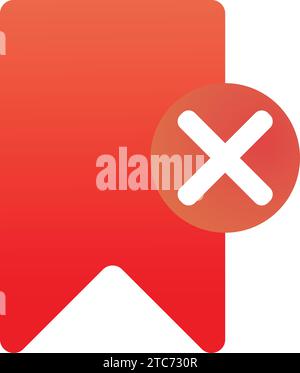 Save Bookmark Icon in vector flat gradient style color, illustration, art for design, ui, web, interface Stock Vector