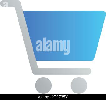 Shopping cart Icon in vector flat gradient style color, illustration, art for design, ui, web, interface Stock Vector