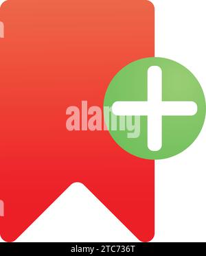 Save Bookmark Icon in vector flat gradient style color, illustration, art for design, ui, web, interface Stock Vector