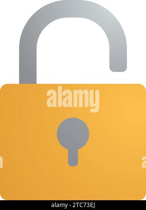 lock padlock Icon, vector, flat, gradient, color, illustration, art for design, ui, web, interface Stock Vector