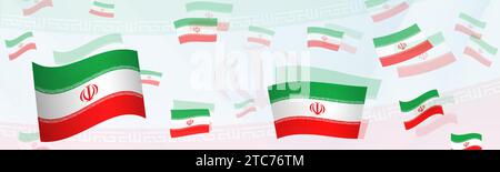 Iran flag-themed abstract design on a banner. Abstract background design with National flags. Vector illustration. Stock Vector