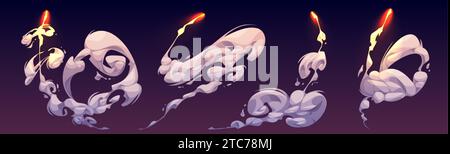 jet plane smoke trail cartoon vector illustration Stock Vector Image ...