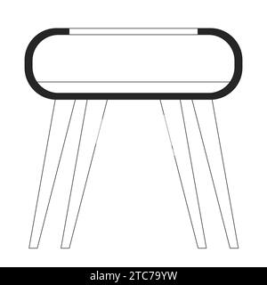 Funky coffee table black and white 2D line cartoon object Stock Vector