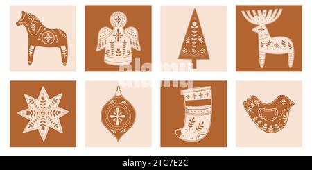 Christmas and New Year elements with Christmas toy Stock Vector