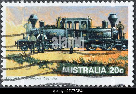 Cancelled postage stamp printed by Australia, that shows Double Fairlie, Western Australia, circa 1979. Stock Photo