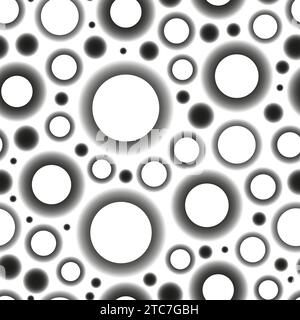 Abstract seamless pattern of circles of different diameters. Vector background. Big and small dots futuristic print Stock Vector