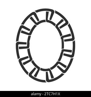 Chain frame round shape, Metal links repeat endlessly, Vector illustration isolated Stock Vector