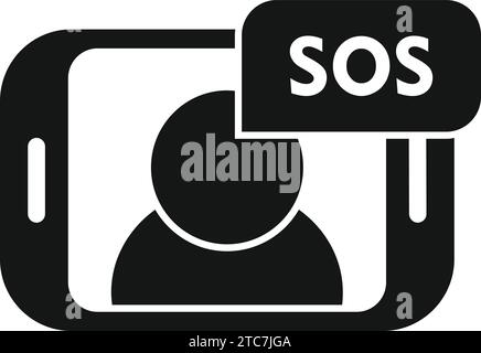 Sos help video call icon outline vector. Health safety. Lesson rescue ...
