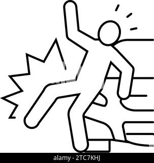 Leg hit icon outline vector. Defense people. Fight attack Stock Vector ...