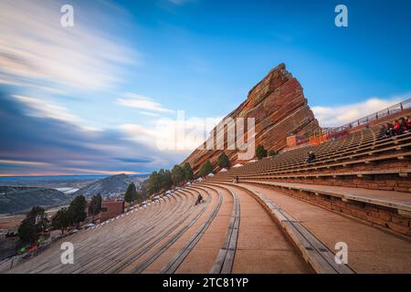 MORRISON, COLORADO, USA - MARCH 12, 2019 : Early morning at Red Rocks Amphitheatre. Stock Photo