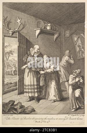 The Curate and Barber Disguising Themselves to Convey Don Quixote Home (Six Illustrations for Don Quixote) 1932 by William Hogarth Stock Photo