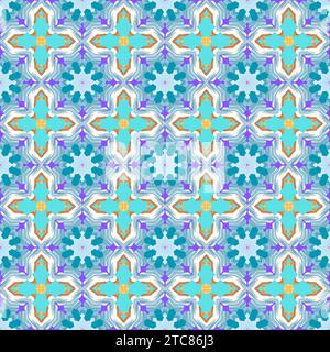 An illustration of tiled surface with seamless patterns Stock Photo