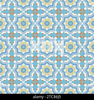 An illustration of tiled surface with seamless patterns Stock Photo