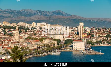 A picture of the city of Split as seen from a vantage point Stock Photo