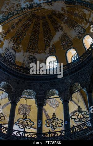 Hagia Sophia interior beautifully crafted pillars and arches Stock Photo