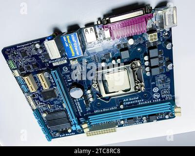 Motherboard bekas merek Gigabyte GA, Indonesia. Stock Photo
