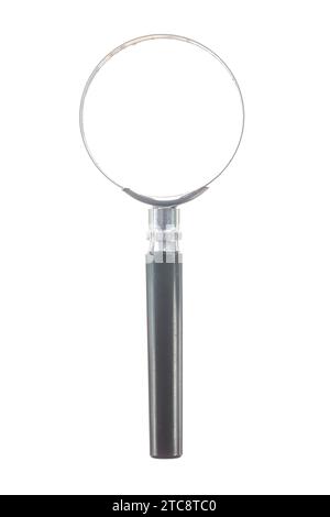 Large magnifying glass against a white background Stock Photo