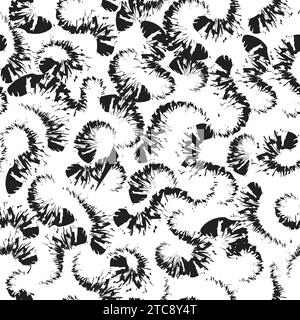 Minimalist bold curved line seamless pattern. Abstract trendy print with swirl paint brush stroke lines. Artistic stylish vector template for seamless Stock Vector