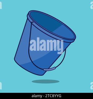 Plastic Bath Water Bucket Illustration Vector Icon Stock Vector