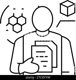 explorer scientist worker line icon vector illustration Stock Vector ...