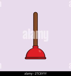 Plunger Vector Icon Illustration Construction clean Plunger icon Stock Vector
