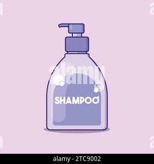 Shampoo bottle illustration vector icon for bath Stock Vector