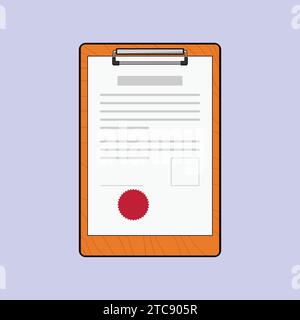 Agreement Paper Clipboard Vector Icon Illustration Icon Contract sign vector Stock Vector