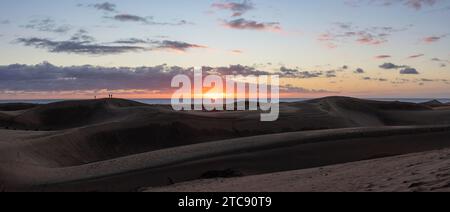 Sunrise in the Maspalomas Dunes nature reserve, Gran Canaria, Canary Islands Stock Photo