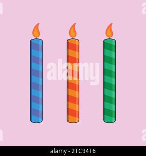Party Birthday Candle Vector Illustration Icon Stock Vector