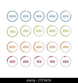 Infographic details percentage vector Icon Pack Illustration Stock Vector