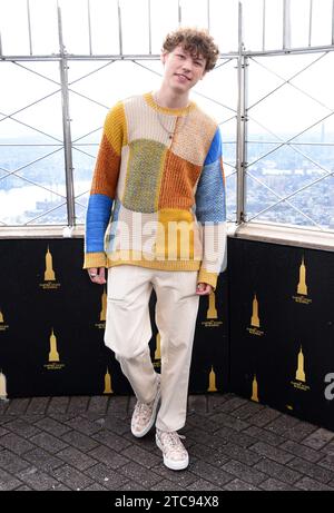 New York, NY, USA. 11th Dec, 2023. Van Crosby pictured as the cast of Apple TV  The Family Plan promote the filmÕs premiere at the Empire State Building in New York City on December 11, 2023. Credit: Mpi099/Media Punch/Alamy Live News Stock Photo