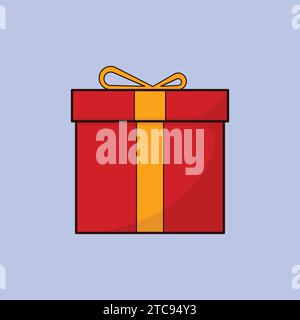 Flat Birthday Gift Vector Illustration Gift Icon Stock Vector