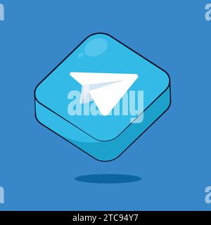 Telegram Social Media App Website Icons Vector Website Cube Icon Stock Vector