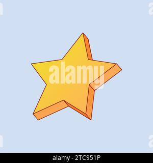 Golden Star Vector Illustration Icon Golden star rating vector Reward Stock Vector