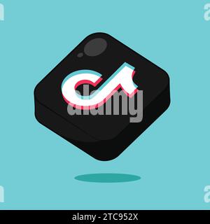 TikTok Social Media App Website Icons Vector Website Cube Icon Stock Vector