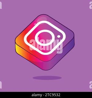 Instagram Social Media App Website Icons Vector Website Cube Icon Stock Vector