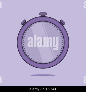 Flat Stopwatch Vector Illustration icon timer stopwatch design Stock Vector