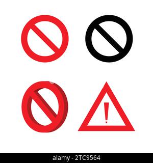 Ban Symbol Vector Icon Illustration Ban Stop mark sign Illustration Icon Stock Vector