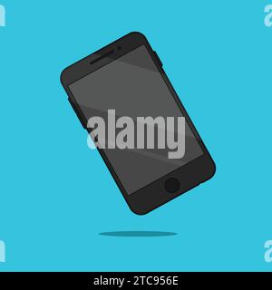 Flat Smart Mobile Phone Illustration Vector Icon Stock Vector