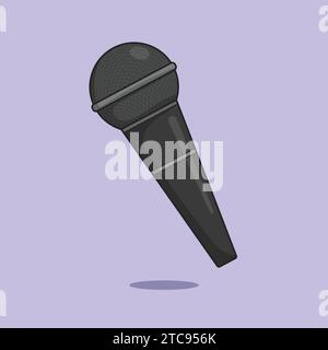 Mic Illustration Vector Icon Music singing microphone vector icon Stock Vector
