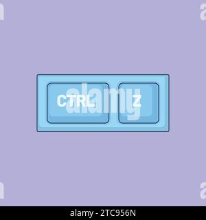 Flat CTRL Z Undo keypad Icon Vector Illustration Keyboard Stock Vector