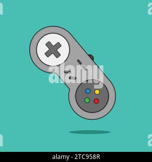 Retro Gaming Console Controller Illustration Icon Vector Stock Vector